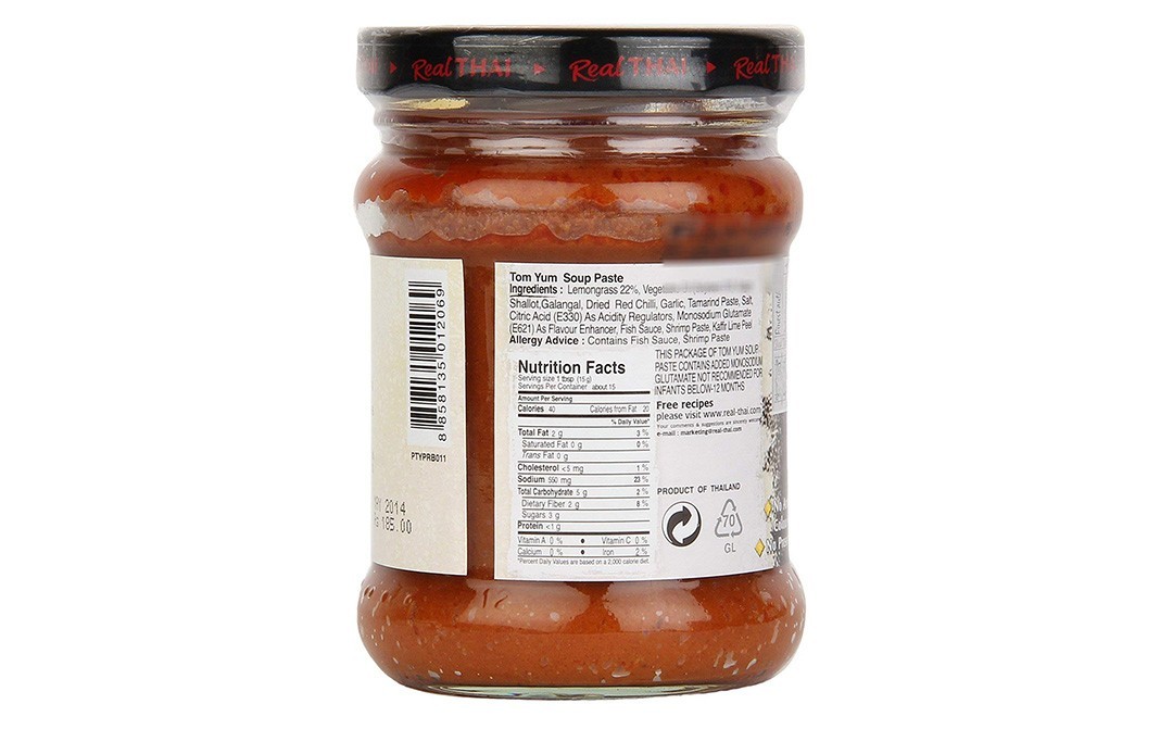 Real Thai Tom Yum Suppen Paste    Glass Jar  227 grams